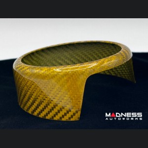 Alfa Romeo Giulia Front Emblem Frame Cover - Carbon Fiber - Yellow Candy